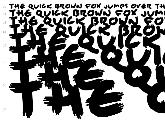 Brisk Bristle Brush font waterfall